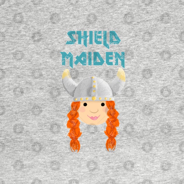 Cute Viking Shield Maiden by VicEllisArt